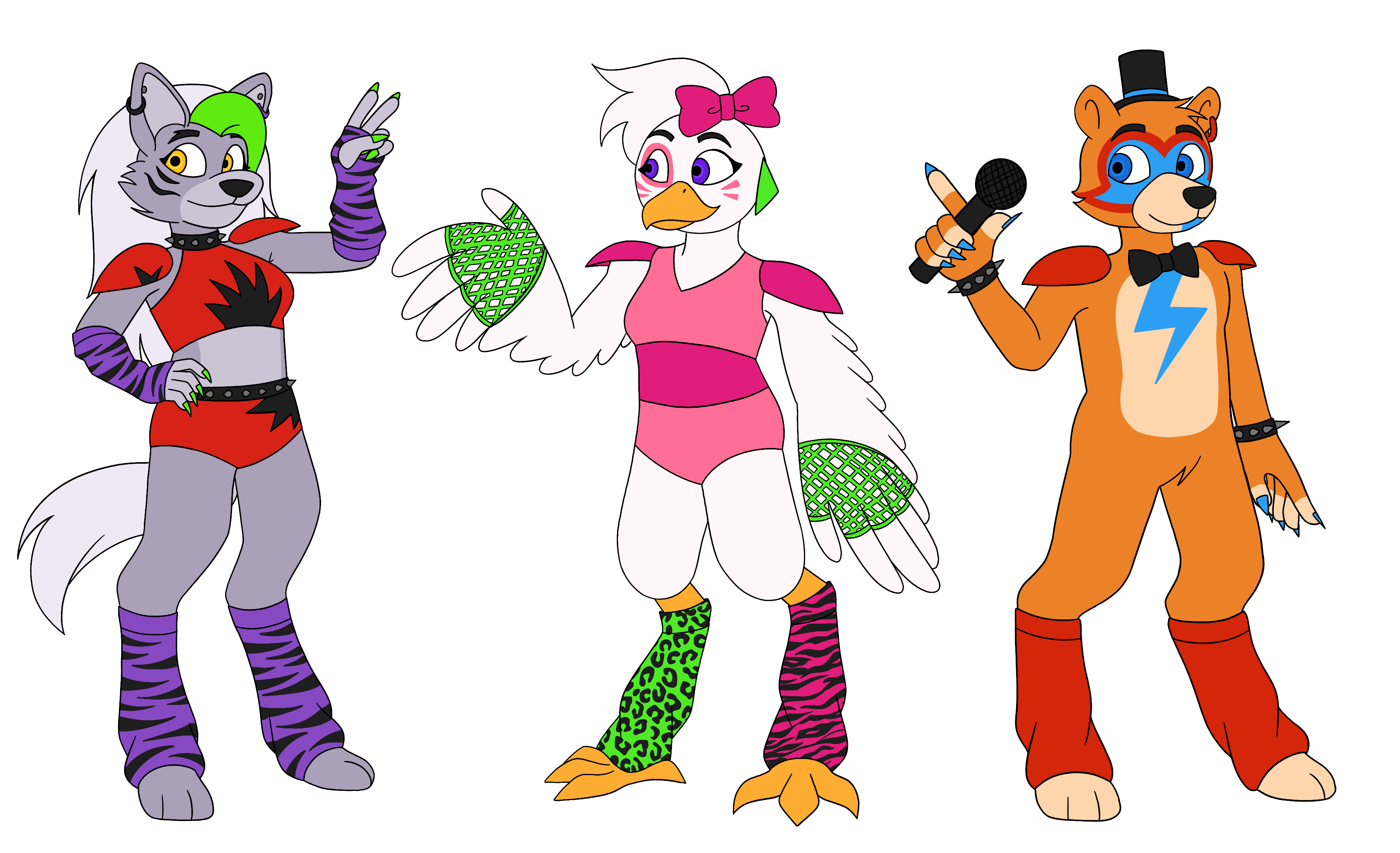 2025, Digital, Five Nights at Freddy's: Security Breach, FNaF SB, Roxy Roxanne Wolf, Glamrock Chica, Glamrock Freddy